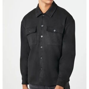 F21 Faux Suede Button Down